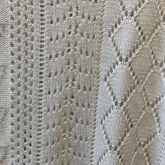 Melody Womens White Long Sleeve Knit Crochet Sweater XL‎  Pullover - Picture 5 of 13